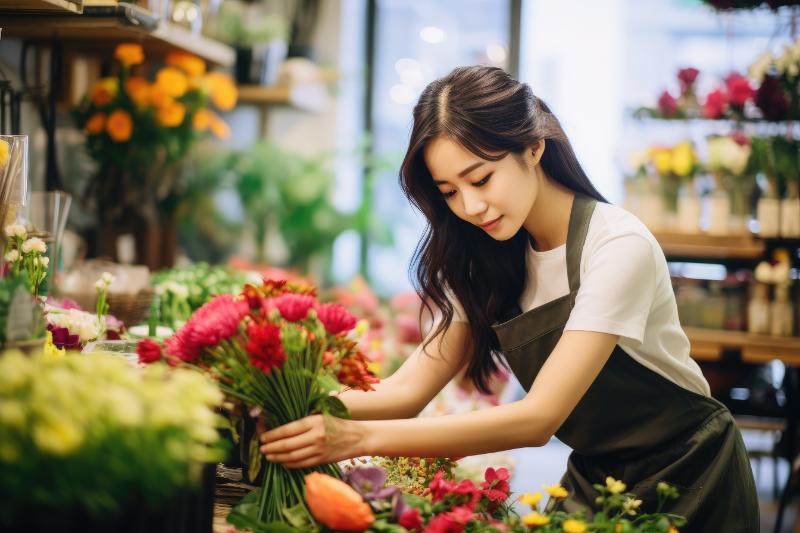 花屋で働く人のイメージ